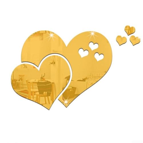 Elegante DIY Acryl Liebe Spiegel Wandaufkleber für einzigartige Wohnkultur perfekt für jeden Raum (Golden) von babominimer