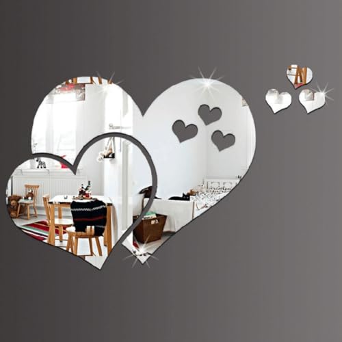 Elegante DIY Acryl Liebe Spiegel Wandaufkleber für einzigartige Wohnkultur perfekt für jeden Raum (Silber) von babominimer