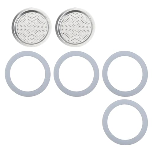 Ersatz-Espressokocher Filter und Silikondichtungsdichtungs-Set für Mokkakanne, Kaffeemaschine, kompatibel mit Modellen mit 3 Tassen, 6 Tassen, 9 Tassen (9 Tassen) von babominimer