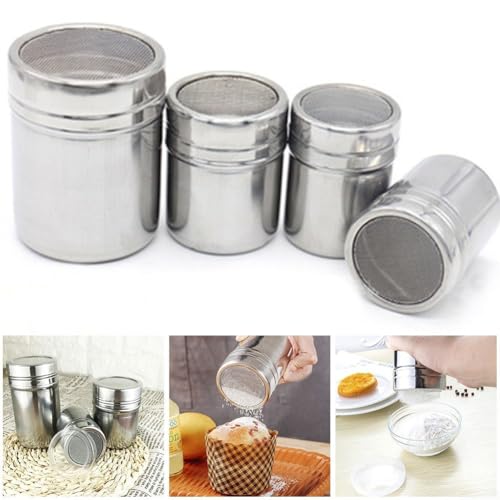Feinmaschiger Puderstreuer für Puderzucker und Kakao, Edelstahl Kaffee Duster (M) von babominimer