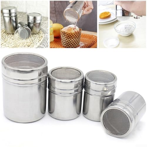 Feinmaschiger Puderstreuer für Puderzucker und Kakao Edelstahl Kaffee Duster (L) von babominimer
