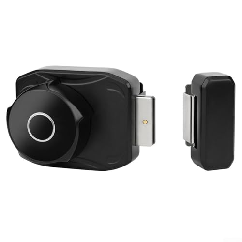 Fingerabdruckschloss für Schiebetüren ohne Bohren, Zinklegierung Konstruktion und Diebstahlsicherung für Glasschränke und Vitrinen (Schwarz) von babominimer