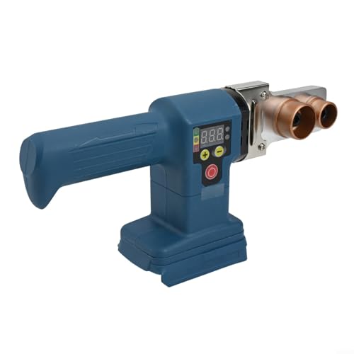 Kabelloses Wasserrohr-Schweißgerät Heißschmelzwerkzeug für 18V Batterie, 280W mit 32 Gängen (0-320°C) für PP/PPR/PE Kunststoffrohre, Blau von babominimer