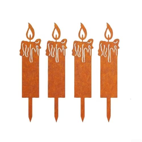 Kerzenstecker-Set verschönern Sie Ihr Blumenbeet oder Topf mit diesem exquisiten Set aus 4 rustikalen Designs (Kerzen) von babominimer