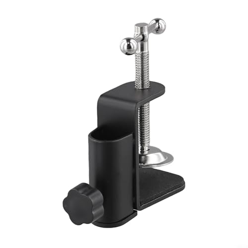 Metall freitragende Halterung C-Klemme Telefonhalter, Desktop-Halterung, verstellbare Mikrofonständer-Klemme, mit schützendem Schwamm-Pad, für Live-Stream-Schreibtischlampe, Schwarz von babominimer