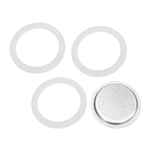Mokkakopf-Ersatz-Set mit 3 Silikondichtungen und Edelstahlfilter für gleichmäßigen Espressogeschmack (9 Tassen) von babominimer