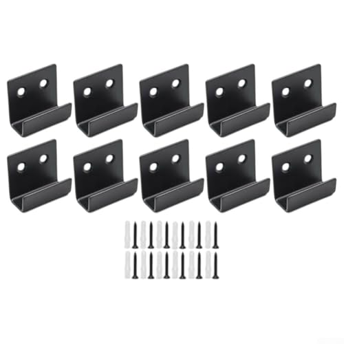Robuste Spiegel-Clips, Metall, zum Aufhängen an der Wand, mit Schrauben und Dübeln, für rahmenlose Spiegel bis zu 12 mm Dicke im Badezimmer, Schwarz, 10 Stück Robuste Spiegel-Clips, Metall, zum Aufhängen an der Wand, mit Schrauben und Dübeln, für rahmenlose Spiegel bis zu 12 mm Dicke im Badezimmer, Schwarz, 10 Stück von babominimer