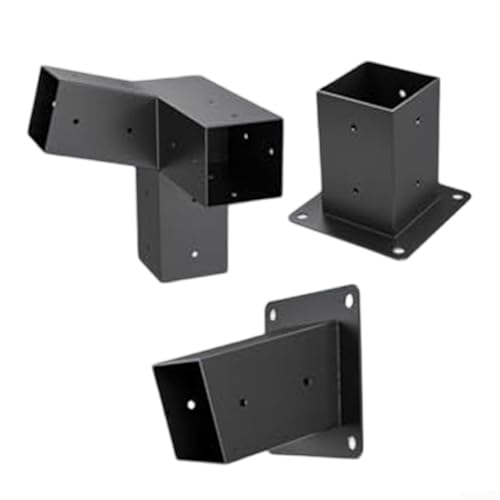 Schrägdach-Pergola-Halterungen, Wandhalterung, Hardware-Kit für sichere Installation an 10,2 x 10,2 cm Holzpfosten in Veranda- und Pavillon-Bereichen (links 15°-Set) von babominimer