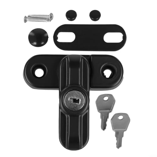 Sicherheitsschloss aus Legierung für UPVC-Türen mit Schlüsselmechanismus zur Verringerung des Einbruchrisikos durch Sicherung des Türrahmens (schwarz) von babominimer