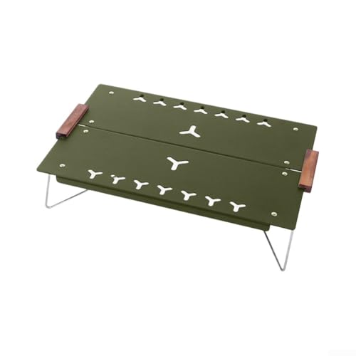 The Travel Companion Kompakter Mini Camping Faltbarer Picknicktisch aus stabilem Material (Grün) von babominimer