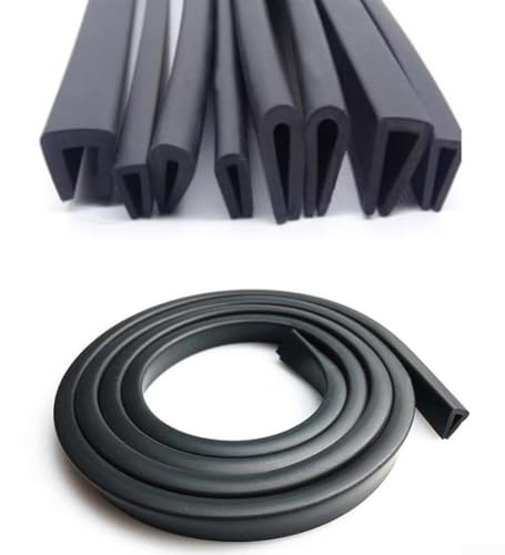U-förmiger Gummidichtungsstreifen 5 m für einfache Installation auf Glas und Metall (runde Unterseite 5 × 10 mm) von babominimer