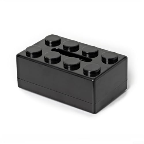 Unverwechselbare Taschentuchbox mit Baustein-Design für einfache Installation an Wand oder Schreibtisch, aus stabilem ABS-Material zum Halten von Taschentüchern (schwarz) von babominimer