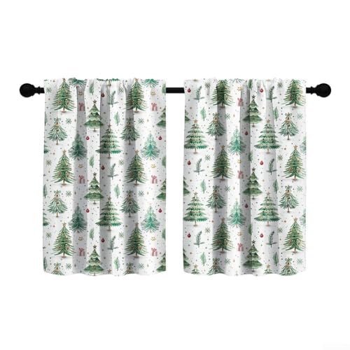 Weihnachtswaldstange kurzer Vorhang Verdunkelung Trennvorhang kleiner Vorhang für kleines Fenster Café/Wohnzimmer/Schlafzimmer (B x L x T): 100 x 50 cm von babominimer