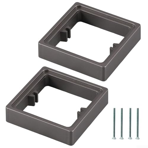 babominimer 1-Gang Vierkant-Stecknuss Abstandshalter 20 mm 0,78 Zoll Verlängerungsrahmen Box Erhöhung Pad 2 Stück mit 30 mm Schrauben ABS Material Weiß Grau Gold erhältlich (Grau) von babominimer