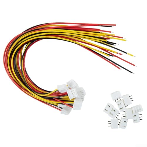 babominimer 10 Sets XH 2,54 mm Draht- und Kabelverbinder mit 24 AWG Leitungen, 2–4 Pin Stecker Buchse Steckerbuchsen-Kit für elektrische Heimwerker- und Industrieverdrahtungsprojekte (3p) von babominimer