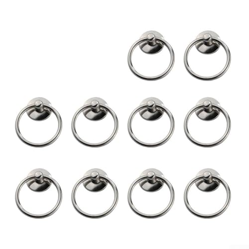 babominimer 10 Stück Antik Drop Pull Knobs Zinklegierung Küchenschrank Schublade Schrank Griffe mit Schrauben, Retro-Schaukel-Design für Türen, Kommoden, Schuhschränke, Truhen (Silber) von babominimer
