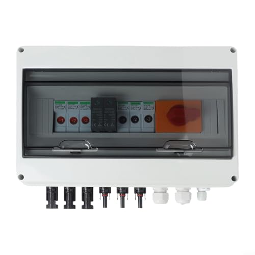 babominimer 1000 V 3-in-1-Solar-PV-Kombinator-Box, IP65 wasserdicht, für 3-String-Photovoltaik-Array mit DC-MCB-Sicherungen und Trennschalter für Wohngebäude, Dach-Solar von babominimer