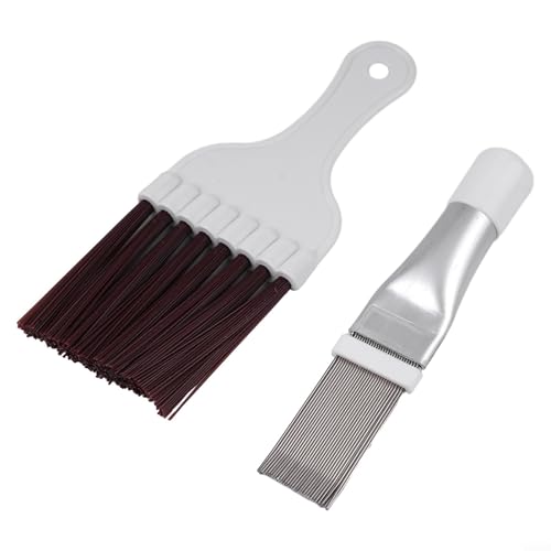 babominimer 2-teiliges Klimaanlagen-Flossenkammreiniger-Set mit Edelstahl-Kondensatorspulenbürste und Kunststoff-Schneebesenbürste, effizientem AC-Kondensator und Verdampferspule babominimer 2-teiliges Klimaanlagen-Flossenkammreiniger-Set mit Edelstahl-Kondensatorspulenbürste und Kunststoff-Schneebesenbürste, effizientem AC-Kondensator und Verdampferspule von babominimer