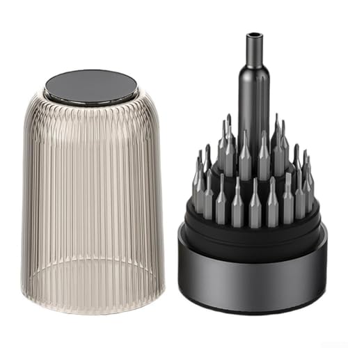 babominimer 31-in-1-Schraubendreher-Set, magnetische Bits, tragbares Reparaturwerkzeug-Set mit eleganter Box für Elektronik, Telefon, Laptop-Konsole (schwarz) von babominimer