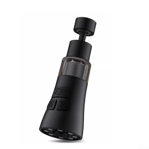 babominimer 360° schwenkbarer Küchenarmatur-Sprühkopf-Verlängerung, 3-in-1-ABS-Wasserhahn-Aufsatz für Spülbeckenreinigung, Spülen, Füllaufgaben, einfache werkzeuglose Installation (schwarz) von babominimer