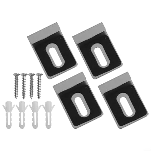 babominimer 4 Sets Edelstahl Wandhalterung Spiegelclips mit Schrauben und für EVA-Schaumstoff-Pads, robuste Spiegelhalterungshaken zum sicheren Aufhängen von Spiegeln, Bilderrahmen, von babominimer