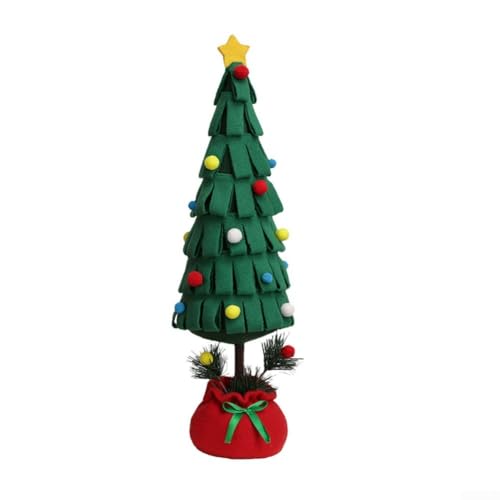 babominimer 48 x 13 cm roter und grüner festlicher künstlicher Weihnachtsbaumschmuck für den Tisch, Urlaubsdekoration mit dauerhafter Basis, geeignet für Zuhause, Büro, Party-Display (grün) von babominimer
