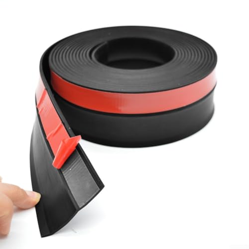 babominimer 5 m Garagentor-Dichtungsstreifen, TPE-Gummi, wetterfest, Türrahmen, Dichtungsstreifen für Rollladentüren, Lager, Wetterabisolierung, schwarz, weiß, braun (schwarz, 5 m) von babominimer