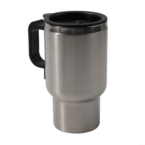 babominimer 500 ml Edelstahl-Reisebecher mit 12 V Strom und Vakuumisolierung, elektrisch beheizter Kaffeebecher Wasserkocher mit auslaufsicherem Deckel für heiße Getränke auf dem von babominimer