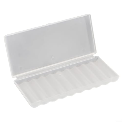 babominimer Batterie-Aufbewahrungsbox für 10 AA- oder AAA-Batterien, Hart-PP-Kunststoffgehäuse mit sicherem Verschluss, tragbare weiße Halterung für Zuhause, Werkstatt, Reisen, Schutz (AAA-10 von babominimer