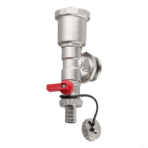 babominimer DN25 G1 Heizkreisverteiler aus Messing mit automatischem Lüftungsschlitz und integriertem Ablasshahn für Hochtemperatur-Zentralheizungsinstallationen (rot) von babominimer