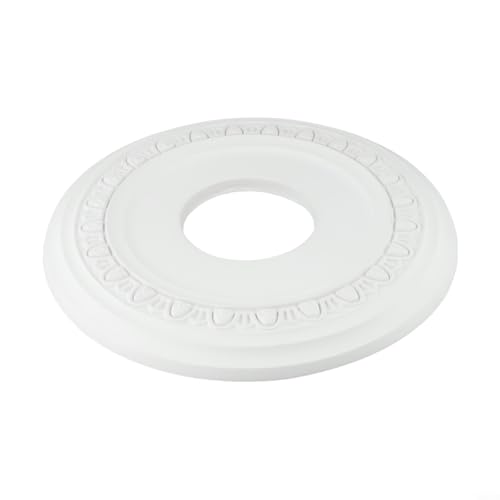 babominimer Dekorative Deckenmedaillon runde PU-Leuchtenabdeckung 30 cm Durchmesser wasserdichte weiße Platte für Deckenventilatoren Kronleuchter Heimdekoration Installation von babominimer