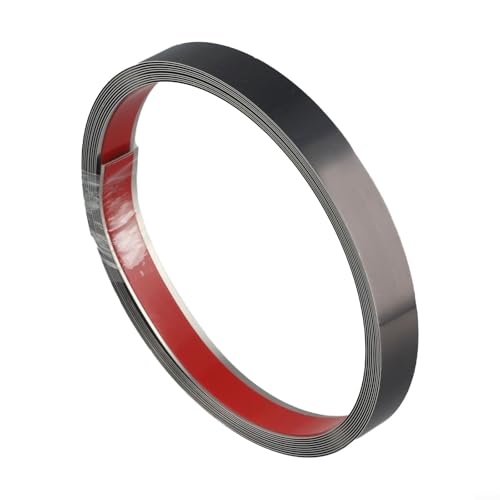 babominimer Dekorative Metall-Wandverkleidung, 5 x 2 cm, zum Abziehen und Selbstkleben, 8 K Spiegel, Edelstahl-Streifen für Ecken, Kanten, Lücken, Heimwerker, Nr. (Schwarz) von babominimer