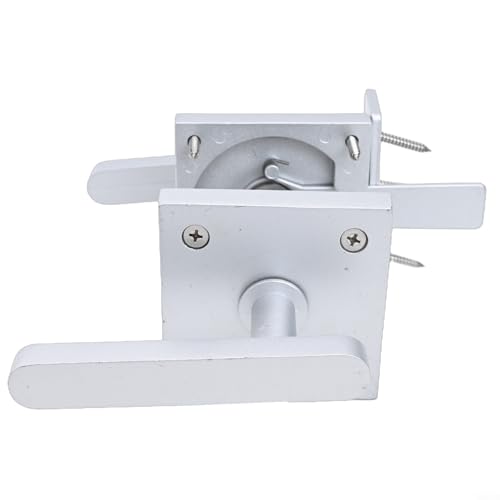 babominimer Doppelseitiges Aluminium-Gartentorriegel, Türschloss, Hardware mit Holzzaun, Scheunentürgriff, strapazierfähig, einfach zu installieren, Haustier-Sicherheitsschloss (Silber) von babominimer