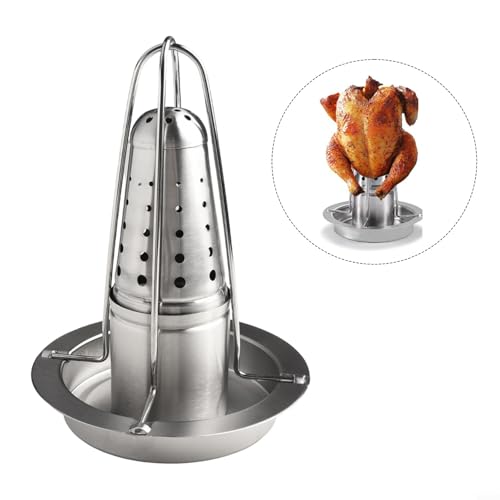 babominimer Edelstahl Hähnchenbräter Ständer mit Pfanne, Bierdose Vertikaler Hähnchenhalter für Grill oder Ofenbraten, Dauerhaftes aufrechtes Gestell für Huhn u babominimer Edelstahl Hähnchenbräter Ständer mit Pfanne, Bierdose Vertikaler Hähnchenhalter für Grill oder Ofenbraten, Dauerhaftes aufrechtes Gestell für Huhn u von babominimer