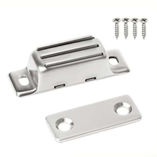 babominimer Edelstahl-Magnetschnäpper für Kleiderschrank, Schiebetür, Sideboard und Schrank, langlebige Türschließer-Hardware mit starkem Magnet für sicheren Verschluss (CT50D) von babominimer