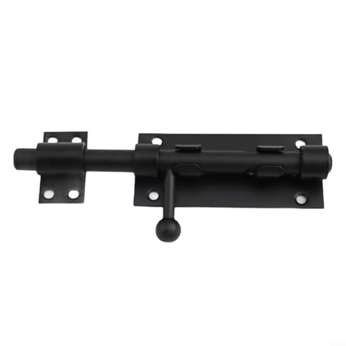 babominimer Edelstahl-Schiebetürriegel für den Außenbereich, mit 7 mm Vorhängeschloss, wetterfest, schwarz, Torriegel für Garten, Hof, Schuppen, Garage und Zaun, robust, 6 Stück von babominimer