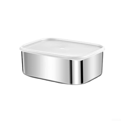 babominimer Edelstahl-Snackbox mit transparentem Silikondeckel, auslaufsichere Lebensmittel-Aufbewahrungsbox für Picknick, Camping, Mittagessen, Vorbereitung, Aufbewahrungsbox (1000 ml) von babominimer