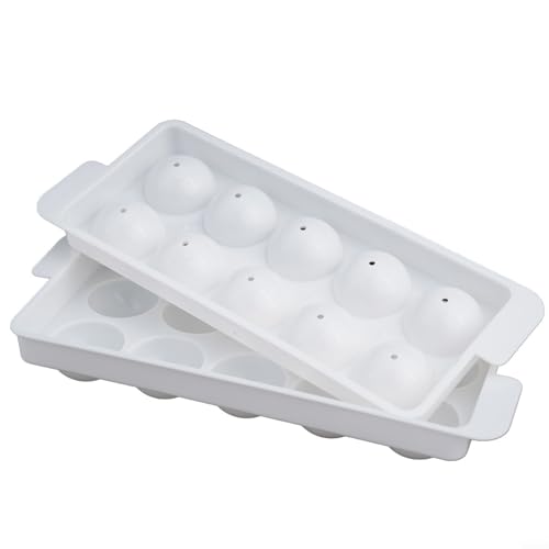 babominimer Eiswürfelform und Set für runde Eiskugeln, stapelbares Design mit Eisbehälter, leicht zu lösen, Kunststoff-Eisblock-Maker für Getränke, Cocktails, 10 Stück babominimer Eiswürfelform und Set für runde Eiskugeln, stapelbares Design mit Eisbehälter, leicht zu lösen, Kunststoff-Eisblock-Maker für Getränke, Cocktails, 10 Stück von babominimer