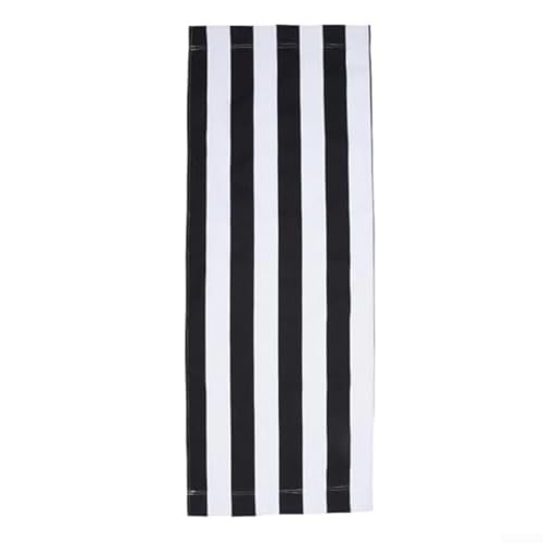 babominimer Ersatz-Stoffbezug für Strandkorb, wasserdicht, Polyestermaterial, 120 x 45 cm, Schwarz / Weiß, für Outdoor-Liege (1 Stück) von babominimer