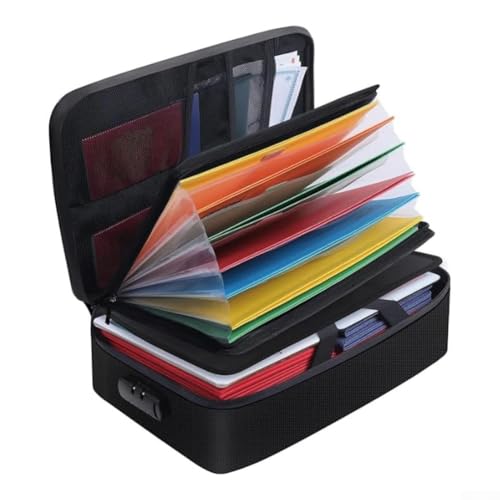babominimer Feuerfeste Dokumenten-Aufbewahrungsbox mit Schloss, wasserdichte silikonbeschichtete Fiberglas-Datei-Organizer mit 7 Fächern für wichtige Papiere, Reisepässe, Karten babominimer Feuerfeste Dokumenten-Aufbewahrungsbox mit Schloss, wasserdichte silikonbeschichtete Fiberglas-Datei-Organizer mit 7 Fächern für wichtige Papiere, Reisepässe, Karten von babominimer