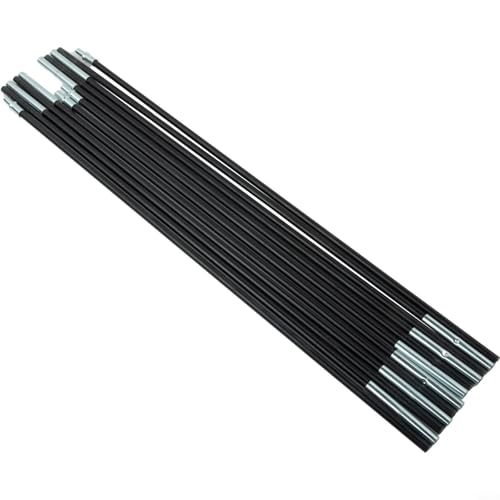 babominimer Fiberglas Camping Zeltstangen 5,49 m Außenstützstangen Markisenrahmen Kit Ersatzset für 1-8 Personen, Zelt schwarz 11 Abschnitte 7 mm/8,5 mm Durchmesser (1,4 m) von babominimer