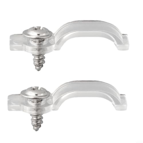 babominimer Für 50/100 Montageklammern Clip für 3528/5050/5630/3014 LED-Lichtstreifen mit Rostschutzschrauben, transparente seitliche Befestigungsclips für 10 mm (100 Stück) von babominimer