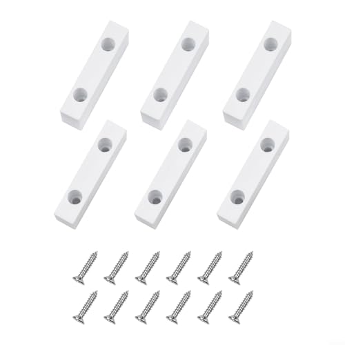 babominimer Für 6er-Pack weiße PP-Doppelloch-Schiebe für Fensterschloss-Blockbegrenzer mit Schrauben für verstellbare Belüftung und Kindersicherheit von babominimer