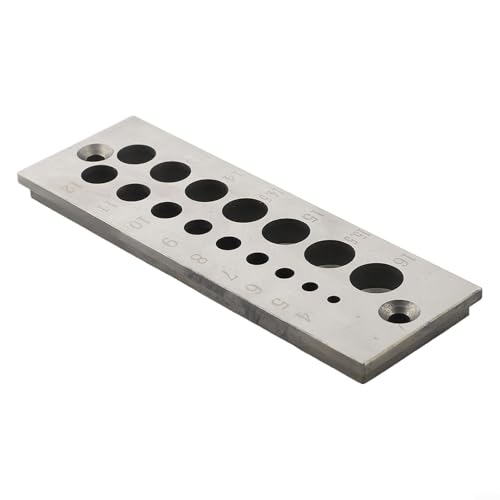 babominimer Für Stahldübelplatte, Dübelplatte, 16 Löcher, Dübelmacher, Stahlplatte, Holzmacher-Werkzeug (metrisch) von babominimer