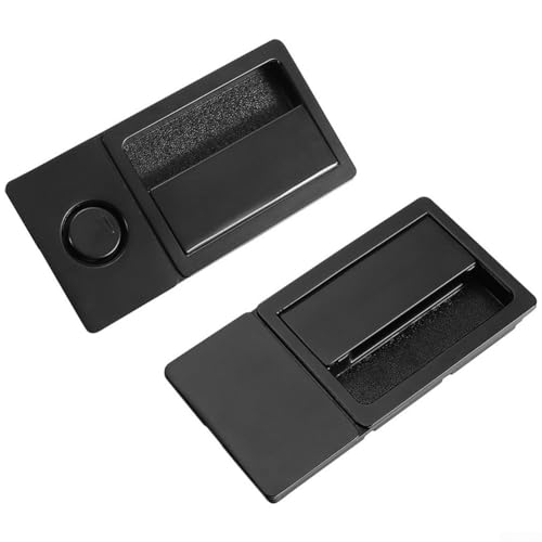 babominimer Griffloses, magnetisches Türschloss mit leisem Push-Pull-Mechanismus, unsichtbares Flachschloss aus Zinklegierung für moderne Schlafzimmer-Innentüren, minimalistisches Design (Mattschwarz) von babominimer