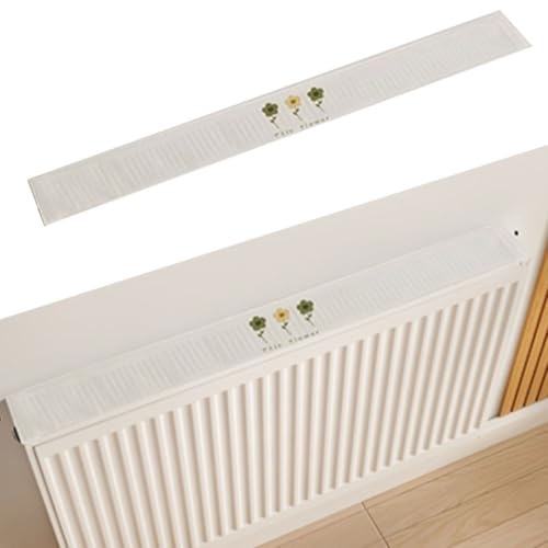 babominimer Heizkörperabdeckung, Baumwoll-Leinen-Heizkörperabdeckung mit Magnetbefestigung, Heizungsmanschette, Heizkörper-Staubschutz, dekorativer Staubschutz (160 x 10 cm) von babominimer