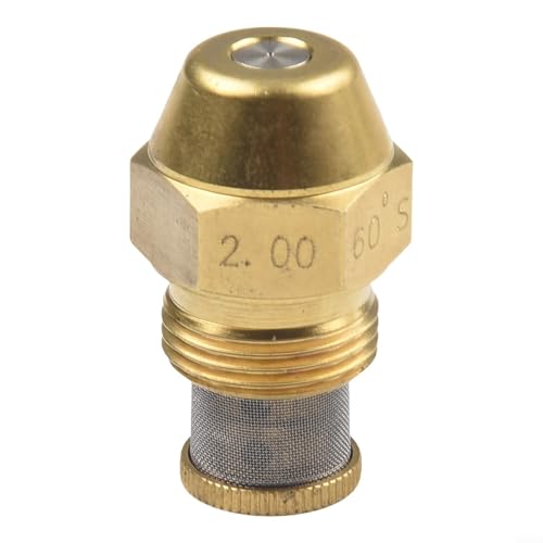 babominimer Heizölbrenner-Düse, 60 ° Sprühwinkel, Messingkörper und Edelstahl-Dosierteile für Diesel- oder Methanolkessel, Außengewinde 9/16 BSPT mit Kupfer oder (2,0 60 °) von babominimer
