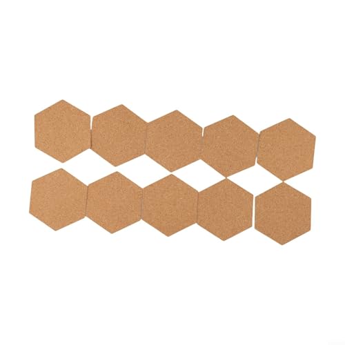 babominimer Hexagon Korkuntersetzer, 100 x 85 x 1 mm, hitzebeständige Holzuntersetzer mit selbstklebender Rückseite, rutschfeste Getränkepads für Zuhause, Büro oder Bartisch, 10 Stück babominimer Hexagon Korkuntersetzer, 100 x 85 x 1 mm, hitzebeständige Holzuntersetzer mit selbstklebender Rückseite, rutschfeste Getränkepads für Zuhause, Büro oder Bartisch, 10 Stück von babominimer