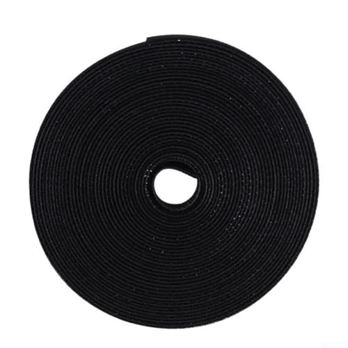 babominimer Kabel-Management-Binder, 5 m, Polyester-Draht-Organizer für Zuhause, Büro, in Weiß, Grau oder Schwarz (schwarz) von babominimer