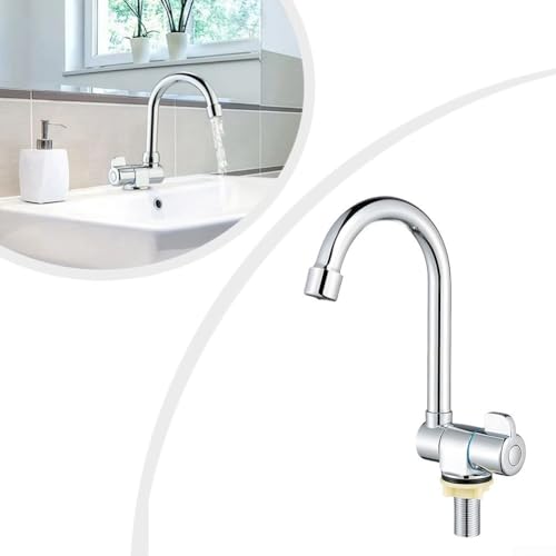 babominimer Klappbarer Küchenspüle-Wasserhahn, 360 Grad drehbar, einzelner Kaltwasserhahn, G1/2-Gewinde, Edelstahlstruktur, Chrom-Finish für Wohnmobil, Wohnwagen babominimer Klappbarer Küchenspüle-Wasserhahn, 360 Grad drehbar, einzelner Kaltwasserhahn, G1/2-Gewinde, Edelstahlstruktur, Chrom-Finish für Wohnmobil, Wohnwagen von babominimer